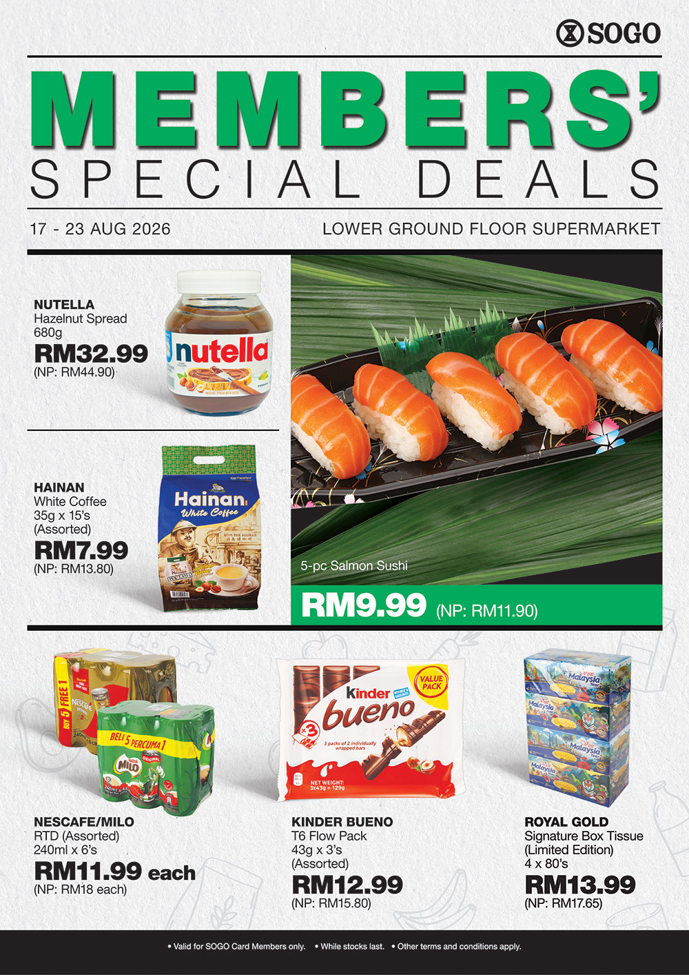 Supermarket SOGO Members' Special Deals