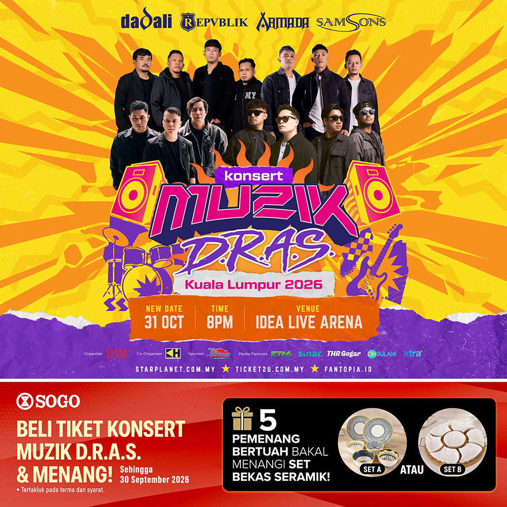 Beli Tiket Konsert Muzik D.R.A.S & Menang! Beli Tiket Konsert Muzik D.R.A.S & Menang!