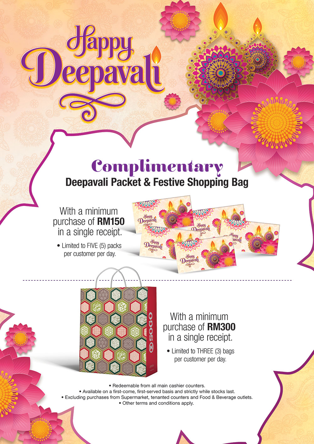 Complimentary Deepavali Packet & Festive Shopping Bag Complimentary Deepavali Packet & Festive Shopping Bag