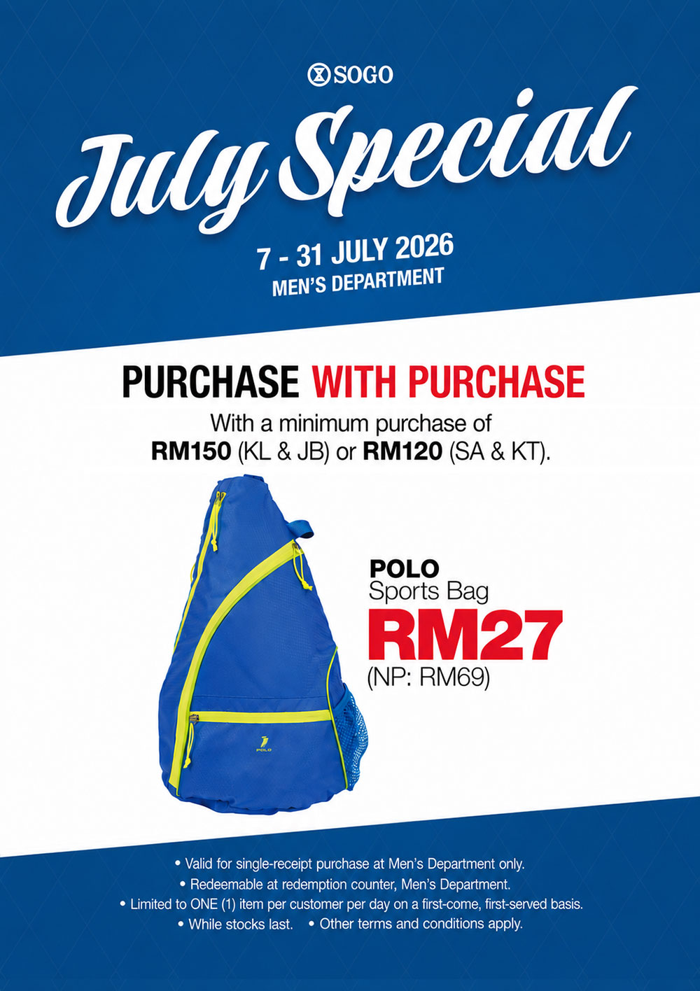 July Men's Purchase with Purchase Special