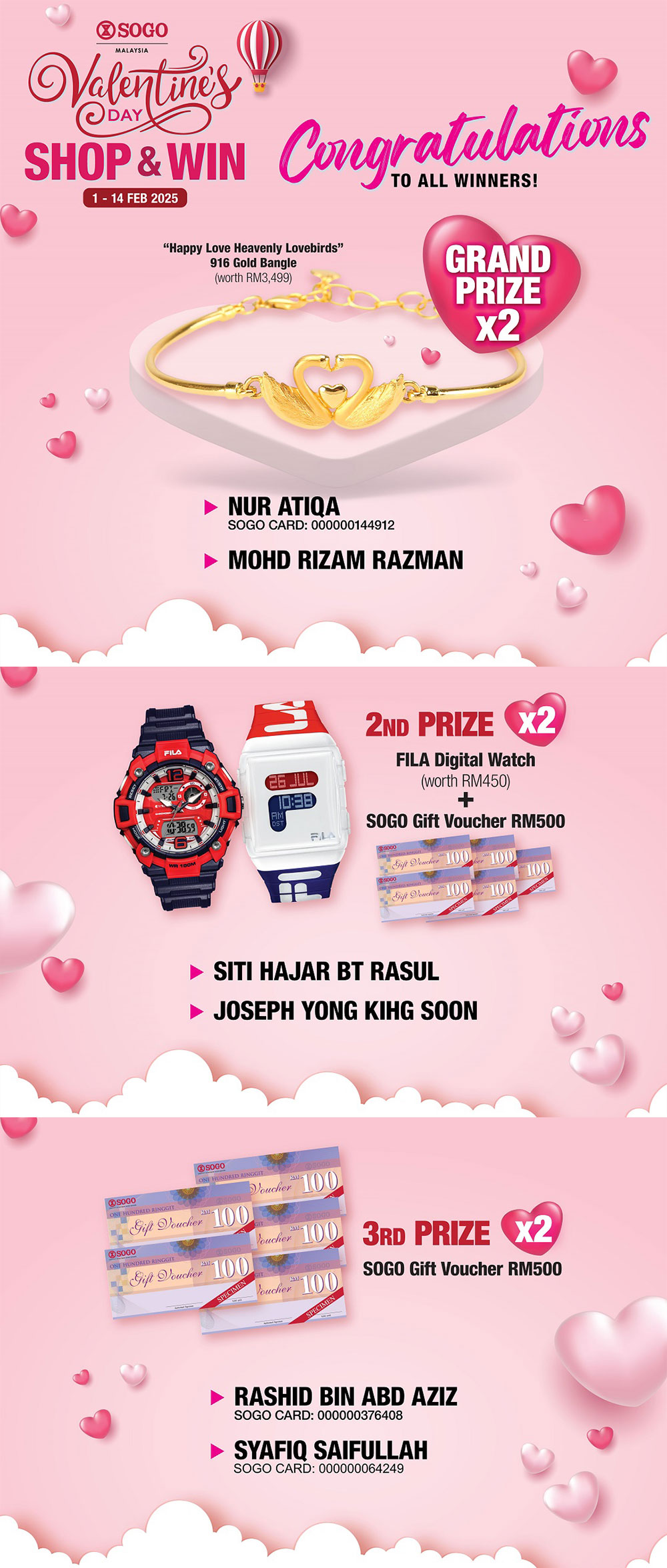 Valentine's Day Shop & Win Contest Winners